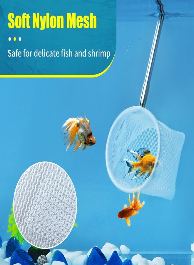 AQUANEAT Small Fish Tank Shrimp Net, Aquarium Debris Cleaning Tools, with Extendable Handle, 2” Circular - Image 2